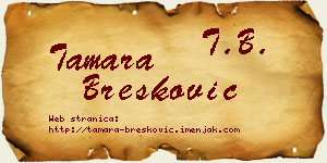 Tamara Brešković vizit kartica